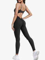Load image into Gallery viewer, Scrunch V-Back Romper Leggings