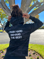 Load image into Gallery viewer, Women's Black Camo Zip Hoodie