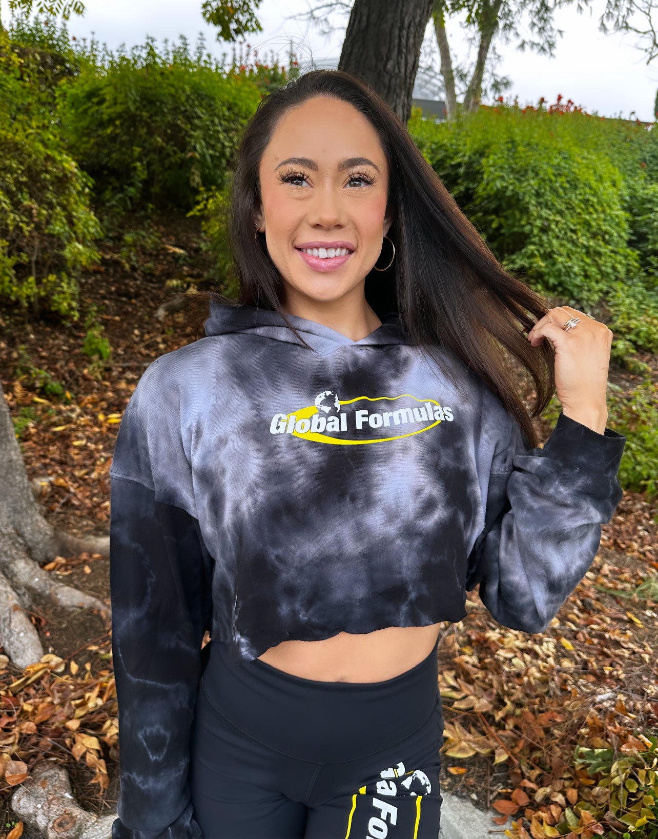 Womens Hoodies Black Tie Dye Cropped Sweatshirt Tie Dye Crop Hoodie