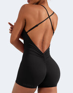 Load image into Gallery viewer, Scrunch V-Back Romper Short
