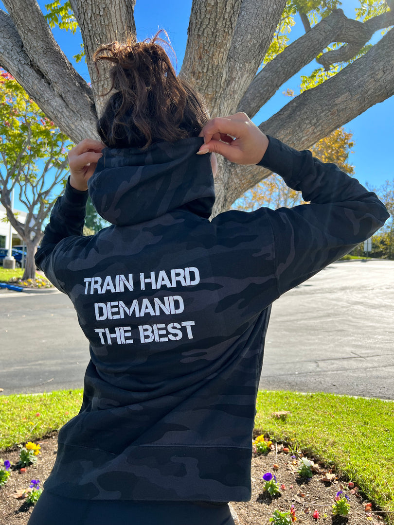 Women's Black Camo Zip Hoodie